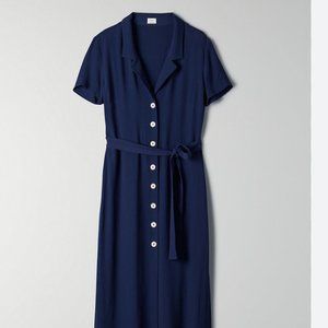 Aritzia Wilfred Shirt Dress, Navy Blue, Size XS